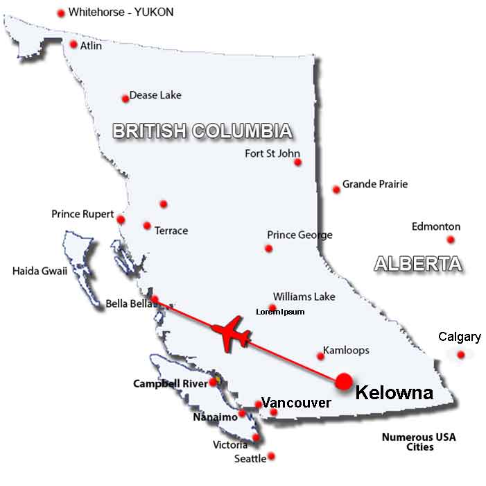 Kelowna Charter Flights to Bella Bella